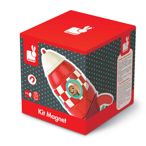 Magnetic Wooden Stacking Rocket - Little Minds Play